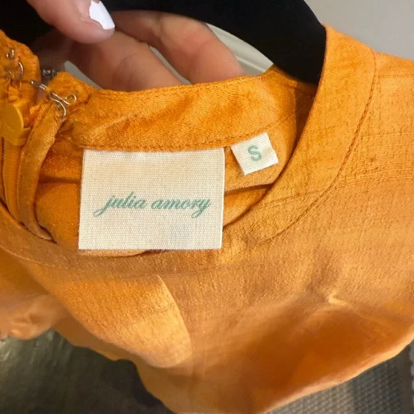 Julia Amory Baby Jane Elegant Orange Sleeveless Dress size small - Picture 3 of 6
